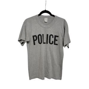 VTG Police T Shirt Heather Grey Tee *Alteration*